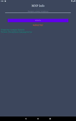 Оператор по телефонному номеру डाउनलोड करें – रशियन नंबर की जानकारी - Screenshot 11
