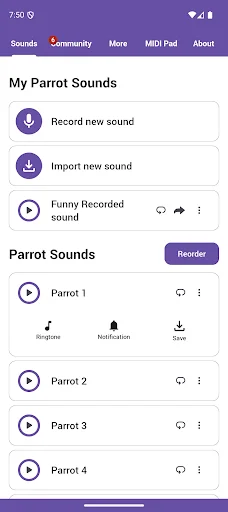 Parrot Sounds डाउनलोड करें – तोते की मधुर आवाज़ें और मज़ेदार ट्यून्स - Screenshot 1