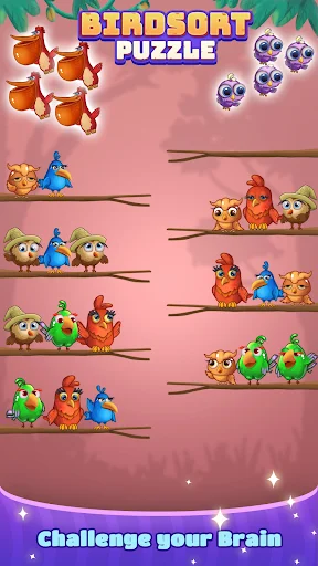 Bird Sort: Color Puzzle Master डाउनलोड करें – रंगीन पहेली गेम - Screenshot 8