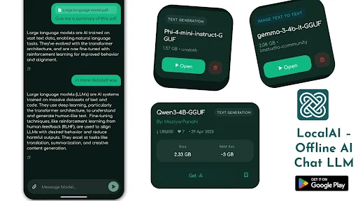 LocalAI डाउनलोड करें – शक्तिशाली ऑफलाइन AI चैट और मॉडल - Screenshot 1