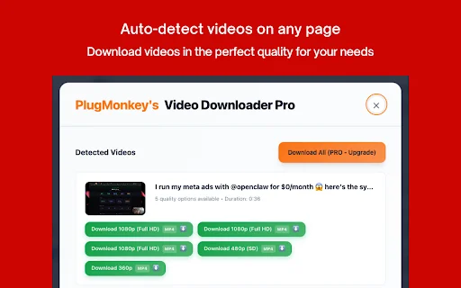 Video Downloader Pro डाउनलोड करें – किसी भी वेबसाइट से HD वीडियो सेव करें - Screenshot 1