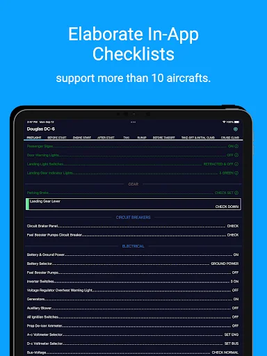 SimFly Pad डाउनलोड करें – फ्लाइट सिमुलेशन चेकलिस्ट और रिकॉर्डिंग - Screenshot 8