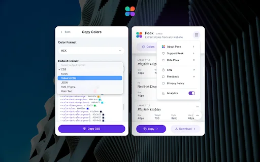 Peek – Design & Asset Toolkit डाउनलोड करें – CSS, Tailwind और रंग निकालें - Screenshot 5